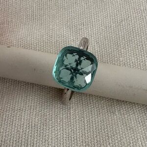 Elegant Silver and Blue Women's Ring
